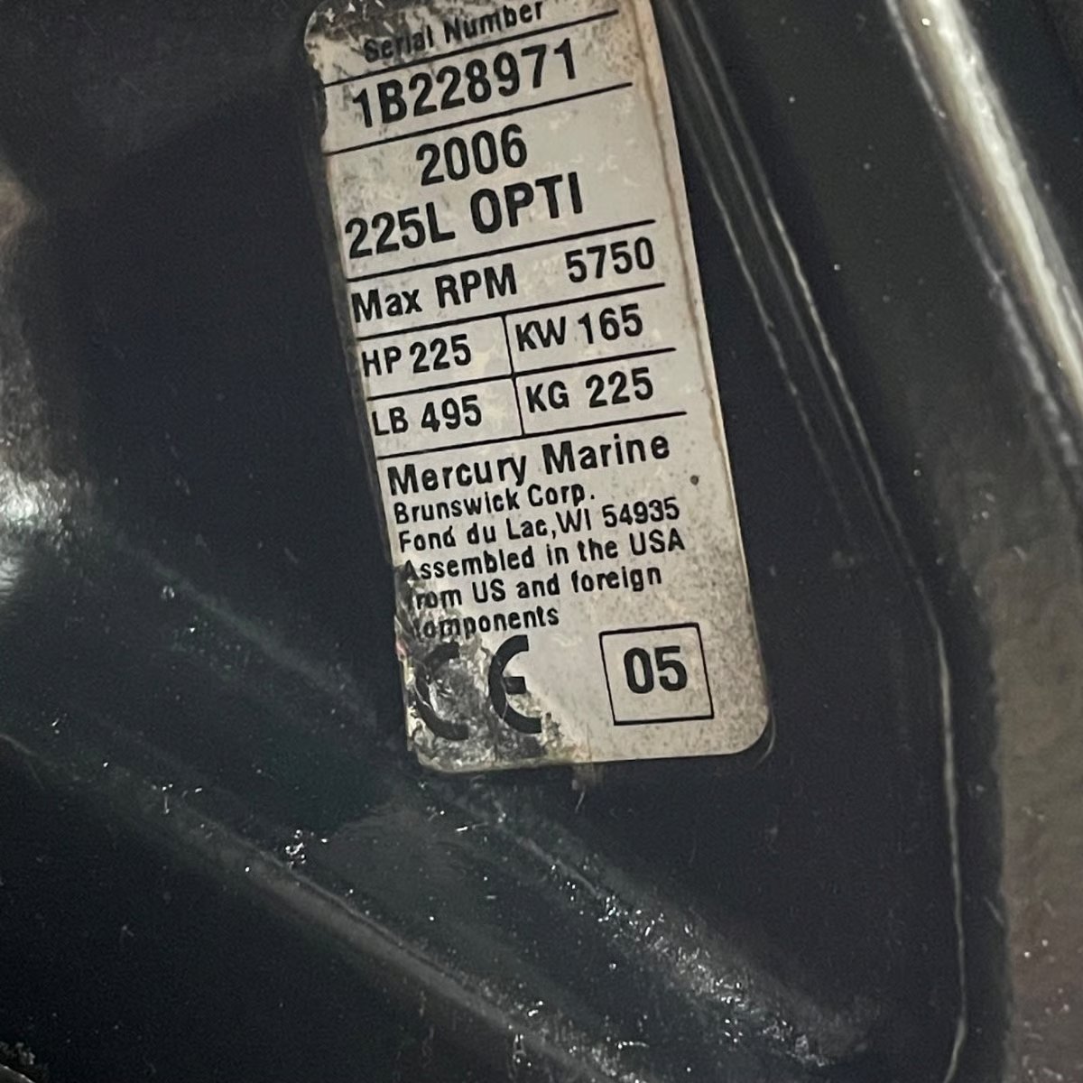 buy used outboard motor online 2006 Mercury 225hp Optimax 20″ Motor thumbnail